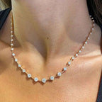 Gold Chain Round Cut White Sapphire Tennis Necklace For Women Belovegrace