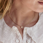 Gold Chain Solitaire Cushion Cut White Sapphire Pendant Necklace For Women