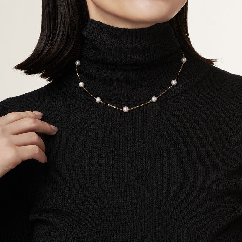 Luxury Jewelry Pearl Pewelry Golden Classic Round Pearl Pendant Necklace For Women
