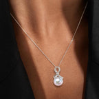 Luxury Jewelry Bow Knot Design Round Pearl Pendant Necklace For Women