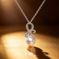 Luxury Jewelry Bow Knot Design Round Pearl Pendant Necklace For Women