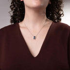Luxury Jewelry Round Cut Blue & White Sapphire Pendant Necklace For Women