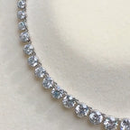 Luxury Jewelry Classic Round Cut White Sapphire Tennis Necklace For Women