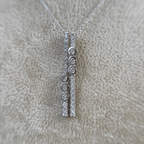 Luxury Jewelry Vintage Double Row Bezel Round Cut White Sapphire Pendant Necklace For Women