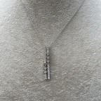 Luxury Jewelry Vintage Double Row Bezel Round Cut White Sapphire Pendant Necklace For Women