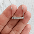 Classic Channel Setting Baguette Cut White Sapphire Pendant Necklace For Women