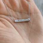 Classic Channel Setting Baguette Cut White Sapphire Pendant Necklace For Women