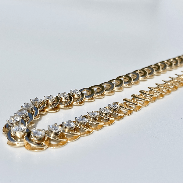 Luxury Jewelry Yellow Gold Round Cut White Sapphire Tennis Necklace For Women