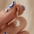 Yellow Gold Bezel Cushion Cut White Sapphire Charm Gold Chain Pendant Necklace For Women