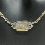 Unique Design Yellow Gold Bezel Radiant Cut White Sapphire Pendant Necklace For Women