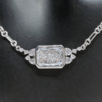 Luxury Jewelry Unique Design Bezel Radiant Cut White Sapphire Pendant Necklace For Women