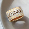 Golden Round Cut White Sapphire Wedding Band For Women Belovegrace
