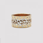 Golden Round Cut White Sapphire Wedding Band For Women Belovegrace