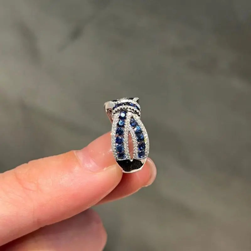 Knot Ring Round Cut Blue Sapphire Wedding Band For Women Belovegrace
