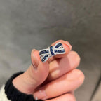 Knot Ring Round Cut Blue Sapphire Wedding Band For Women Belovegrace