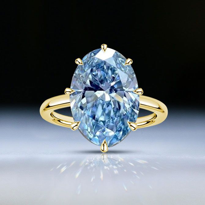 Golden Solitaire Oval Cut Aquamarine Sapphire Engagement Ring Belovegrace