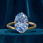 Golden Solitaire Oval Cut Aquamarine Sapphire Engagement Ring Belovegrace