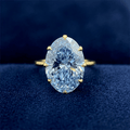 Solitaire Yellow Gold Oval Cut Aquamarine Sapphire Engagement Ring