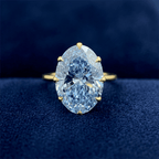 Solitaire Yellow Gold Oval Cut Aquamarine Sapphire Engagement Ring