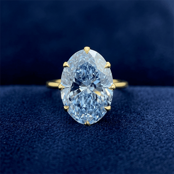 Solitaire Yellow Gold Oval Cut Aquamarine Sapphire Engagement Ring