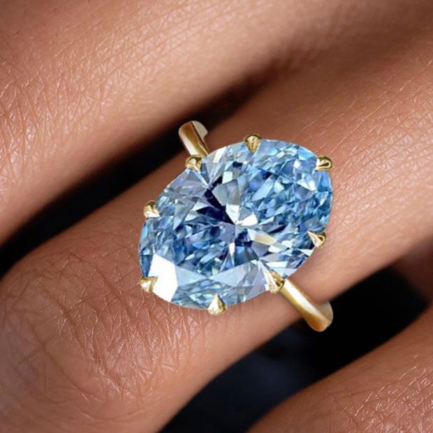 Golden Solitaire Oval Cut Aquamarine Sapphire Engagement Ring Belovegrace