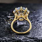 Solitaire Yellow Gold Oval Cut Aquamarine Sapphire Engagement Ring