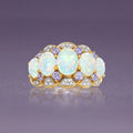 Two Tone Oval Cut Opal Wedding Band For Women Belovegrace
