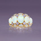 Two Tone Oval Cut Opal Wedding Band For Women Belovegrace