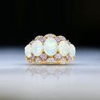 Two Tone Oval Cut Opal Wedding Band For Women Belovegrace