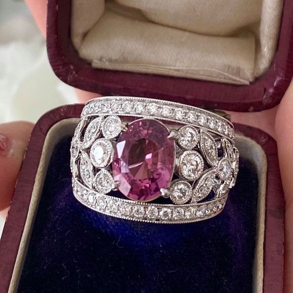 Milgrain Oval Cut Ruby Sapphire Promise Rings Engagement Rings For Women Belovegrace