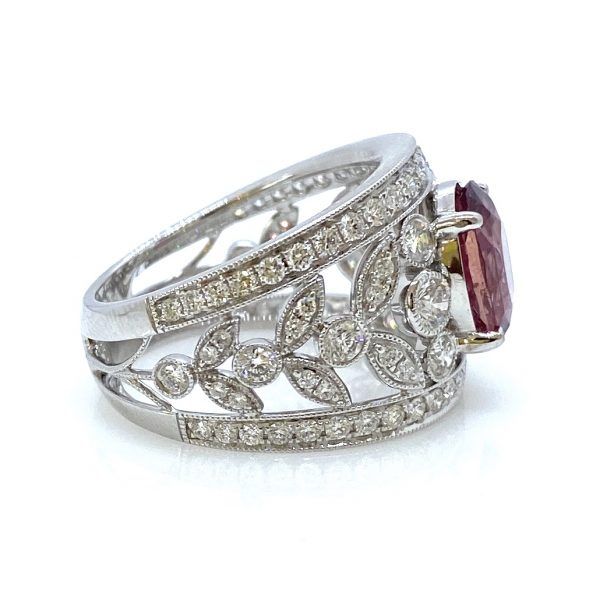 Milgrain Oval Cut Ruby Sapphire Promise Rings Engagement Rings For Women Belovegrace