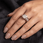 Channel Setting Half Bezel Cushion Cut White Sapphire Engagement Ring