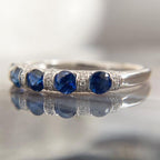 Stunning Blue & White Sapphire Round Cut Wedding Band For Women Belovegrace
