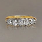 Two Tone Five Stone Cushion Cut White Sapphire Wedding Band For Women Belovegrace