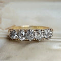 Two Tone Five Stone Cushion Cut White Sapphire Wedding Band For Women Belovegrace