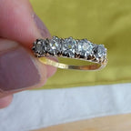 Two Tone Five Stone Cushion Cut White Sapphire Wedding Band For Women Belovegrace