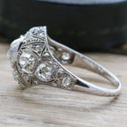 Vintage White Sapphire Cushion Cut Engagement Ring For Women Belovegrace