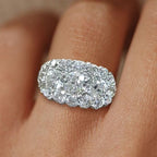 Vintage Halo Round Cut White Sapphire Engagement Ring For Women Belovegrace