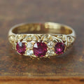 Vintage Ruby Sapphire Cushion & Round Cut Engagement ring For Women Belovegrace