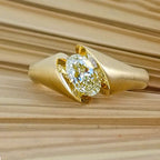 Golden Oval Cut Yellow Topaz Ring Engagement Ring For Women Belovegrace