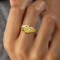 Golden Oval Cut Yellow Topaz Ring Engagement Ring For Women Belovegrace