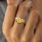 Golden Oval Cut Yellow Topaz Ring Engagement Ring For Women Belovegrace