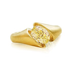 Golden Oval Cut Yellow Topaz Ring Engagement Ring For Women Belovegrace