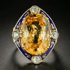 Vintage Cushion Cut Yellow Sapphire Cocktail Engagement Ring For Women Belovegrace