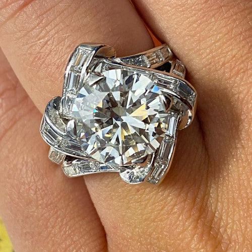 Unique Split Shank Round Cut White Sapphire Engagement Ring For Women Belovegrace