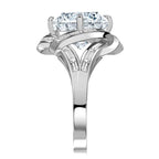 Unique Split Shank Round Cut White Sapphire Engagement Ring For Women Belovegrace