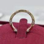 Golden Round Cut White Sapphire Eternity Wedding Band For Women Belovegrace