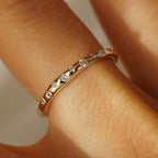 Golden Round Cut White Sapphire Wedding Band For Women Belovegrace