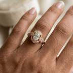Art Deco Filigree Engraving Oval Cut White Sapphire Engagement Ring In Yellow Gold