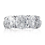 Classic Three Stone Cushion Cut White Sapphire Engagement Ring For Women Belovegrace